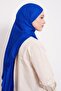 Cobalt Blue Paperclip Pattern Blue Jacquard Shawl - 3