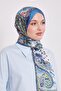 Indigo Mixed Desenal Indian Silk Shawl - 2