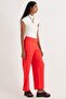 Women's Standard Fit Wide Leg Red Double Pants - 2