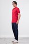 Men's Slim Fit Polo Collar Red T-Shirt - 4