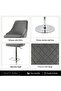 Velvet Bar Stool, Modern Adjustable Milan Grey Upholstered High Bar Chair - 5