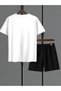 Rose Printed Unisex T-Shirt Shorts Bottom Top Set - 2