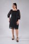 Plus Size Pompom Chiffon Dress Black-White - 6