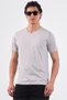 Men's slim fit v-neck gray t-shirt