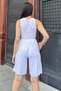 Women's White Elastic Waist, Anti-Sweat Fabric, Pockets, Casual Capri Shorts - 4