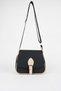 Women's Clover Black Taupe 4-Pocket Flap Zipper and Snap Closure Shoulder Bag - 5
