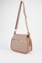Women's Clover Dark Mink Tan 4 Pocket Flap Zipper and Snap Closure Arm and Shoulder Bag - 4