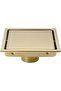 DEOKXZ 6 Inch Brushed Golden Square Shower Drain