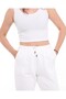 White Women's Track Pants with Three Threads - 7