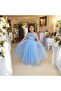 Roba Ruffled Glitter Embroidered Long Girl's Evening Dress