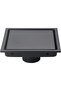 DEOKXZ 6 Inch Black Square Shower Floor Drain, with Removable Grille Cover Tile Insert Hidden Form,
