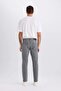 D9837 Gray Sergio Regular Fit Normal Fit Normal Waist Pipe Leg Jean Trousers - 5