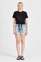 Women's Black T-Shirt with Tie Detail