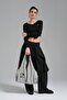 Women's Woven Label Detailed Strap Design Bag - 3