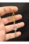 Gold Color Stone B Letter Purple Amethyst Stone Keychain Charm - 2