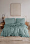 Ruffled Stonwashed Double Duvet Cover Set 100% Cotton