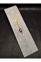 Gold Color Stone a Letter Purple Amethyst Stone Keychain Charm - 3