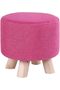 FFD Round Small Footrest Ottoman Pouffe Chair - Change Shoe Stool, Feet Rest, Fabric Padded Seat