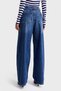 Women's Dark Blue Color 2W5-5 Super Baggy Fit Loose Cut Mid Waist 100% Cotton Denim Jean - 3