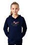 Kangaroo Pocket Hooded Girl's Sweatshirt Classy Writing Printed