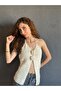 Hand Knitted Flowered Binding Women's Bluz Bustiers - 6