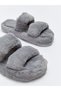 Plush Gray Women's House Slippers Comfortable and Stylish Winter Lightweight Non-Slip - 4