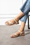 Nordi Beige Belted Sandals with Accessory Detail - 3