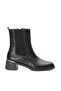 Genuine Leather Heeled Chelsea Boots with Shiny Sole Detail