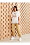 Lcw Modest Ecru Crew Neck Printed Short Sleeve Oversize Women's Tunic - 3