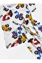 Boy's Cotton White Business Machinery Pattern Crew Neck Short Sleeve Shorts Summer Pajamas Set - 4
