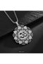 Yiwu 1Pcs Exquisite Stainless Steel Carved Lotus Yoga Symbol Pendant - Unisex Jewelry - 3