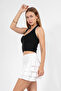 Halter Necklace Crop Top with 100% Cotton Embroidery Details - 3