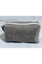Gray Suede Look Multi-Purpose Zipper Bag – Stylish and Durable