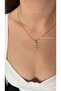 Steel Pink Stone Detailed Swan Necklace