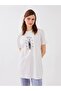 Lcw Modest Gray Crew Neck Printed Short Sleeve Women's Tunic - 2