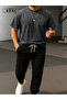 Power Fit – Oversize Batik T-Shirt & Black Pants Jogger Tracksuit Set - 2
