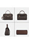 Women's Mono Beech Flap Satchel Handbag (Brown) - 4