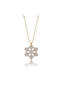 Snowflake Necklace Zircon White Stone Snowflake Steel Necklace