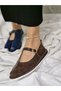 Genuine Leather Women's Casual Shoes – Elegant Buckle Model - 4