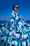 Navy Blue Full Length Tulle Pareo Kaftan Rp2513 - 2