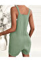 Women's Suspender Accessory Front Tie Detail Salopet Shorts Jumpsuit - 5
