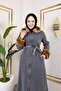 Women's Fur Detailed Belted Lined Black Cap - 5