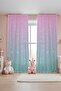 Pink Blue Hearts Patterned Children's Baby Room Background Curtain (Single Wing Pricing)