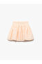 Cotton Embroidered Gipe Detailed Lined Pleated Shorts Skirt