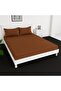 Extra Deep Fitted Elastic Bedsheet Set With Pillow Covers (Brown, Single (90x190+30CM))