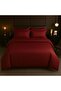 4-Piece Duvet Cover Set – Includes 1 Duvet Cover, 1 Fitted Sheet, 2 Pillowcases (Maroon, Single)