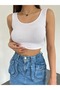 Women's Casual Black Strap Crop - 2