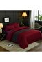 4-Piece Duvet Cover Set – Includes 1 Duvet Cover, 1 Fitted Sheet, 2 Pillowcases (Maroon, Single) - 4