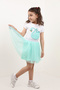 Girl's Skirt Suit with Swan Embroidery