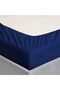 Extra Deep Fitted Elastic Bedsheet Set With Pillow Covers (Navy Blue, King) - 5